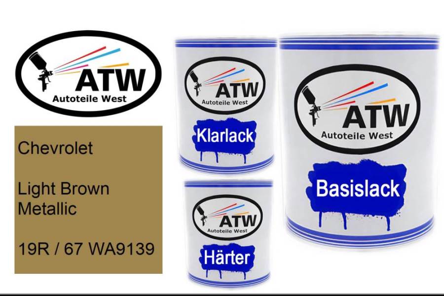 Chevrolet, Light Brown Metallic, 19R / 67 WA9139: 1L Lackdose + 1L Klarlack + 500ml Härter - Set, von ATW Autoteile West.